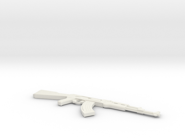 1:6 Miniature AK-47 Gun in White Natural Versatile Plastic