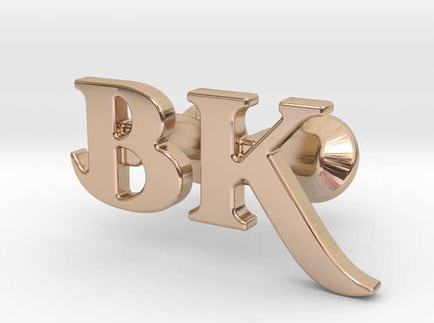 Monogram Cufflinks B & K in 14k Rose Gold Plated Brass
