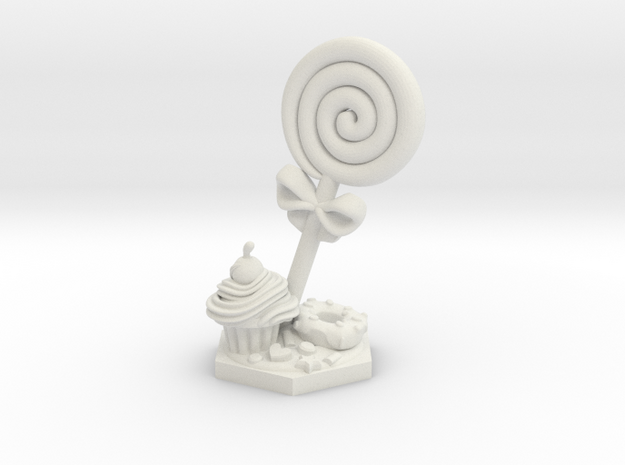 Jester lollipop Spiritual Weapon miniature in White Natural Versatile Plastic