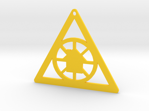 B&B Safety Triangle Ornaments in Yellow Processed Versatile Plastic