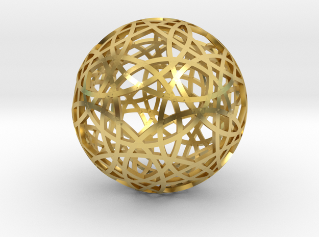 30 circle sphere in Polished Brass
