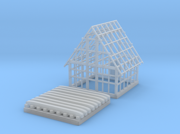 Glacier Rooftop Greenhouse and Sled in Tan Fine Detail Plastic