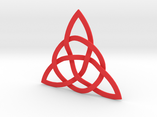 Trinity Knot in Red Processed Versatile Plastic