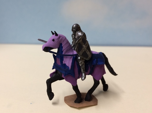 Knight Errant Horseback in Tan Fine Detail Plastic