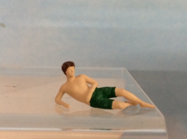Male Swimsuit Lying on Side in Smoothest Fine Detail Plastic: 1:64 - S