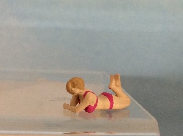 Female Bikini Lying Down in Clear Ultra Fine Detail Plastic: 1:72