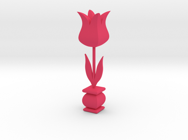 Tulip figure (scrollsaw/bandsaw) in Pink Processed Versatile Plastic: Medium