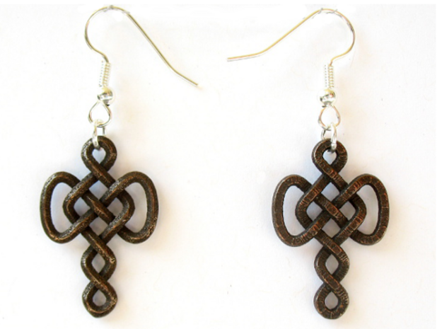 Infinite Goddess Mother earrings in Polished Bronze Steel