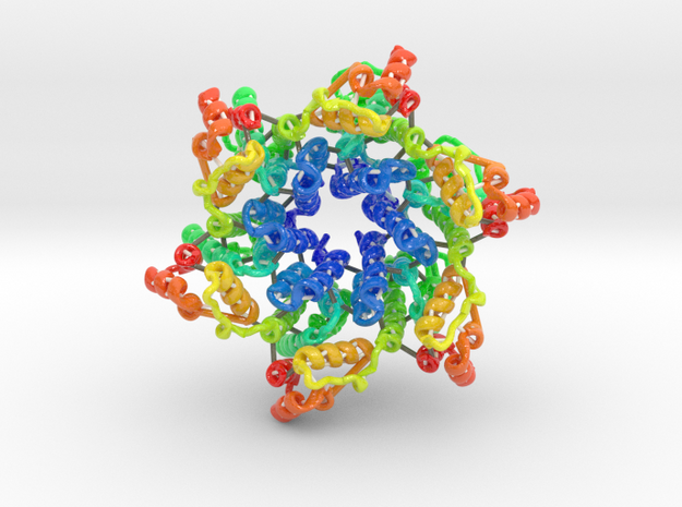Hexamer of HIV Capsid (Large) in Glossy Full Color Sandstone
