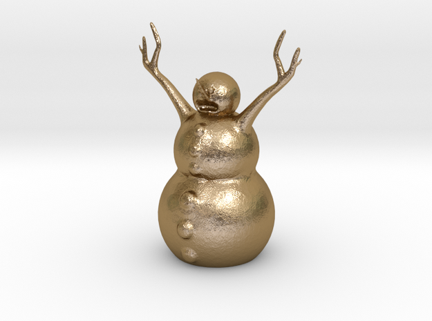 Snow Man in Polished Gold Steel