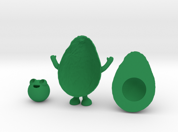 Avocado Man in Green Processed Versatile Plastic