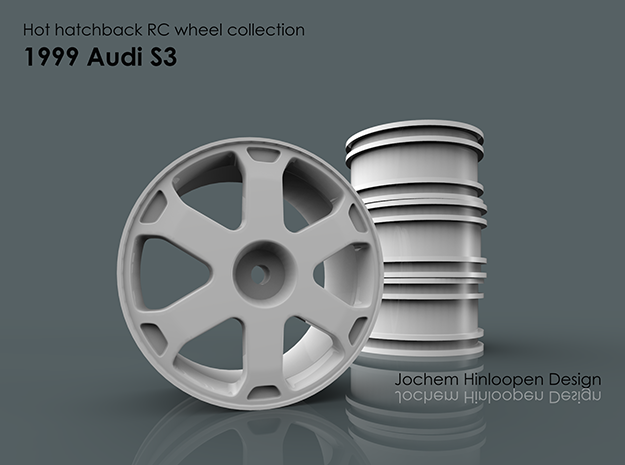 1999 Audi S3 1/10th RC wheel in White Natural Versatile Plastic