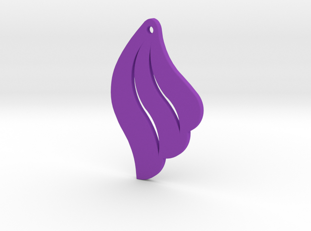 Earring shape 2 in Purple Processed Versatile Plastic: Medium