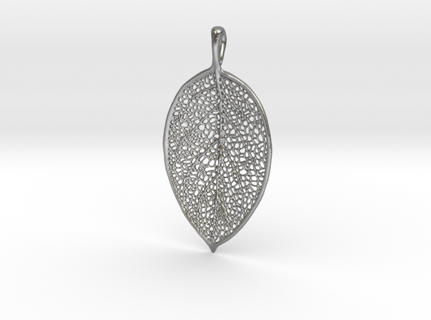 Silver Leaf Necklace in Natural Silver