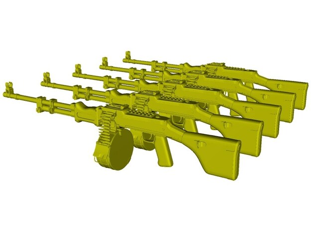 1/16 scale RPD Soviet machineguns x 5 in Tan Fine Detail Plastic