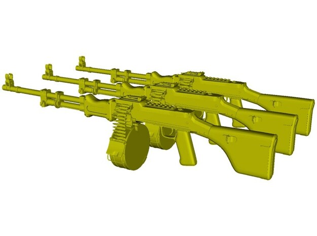 1/16 scale RPD Soviet machineguns x 3 in Tan Fine Detail Plastic