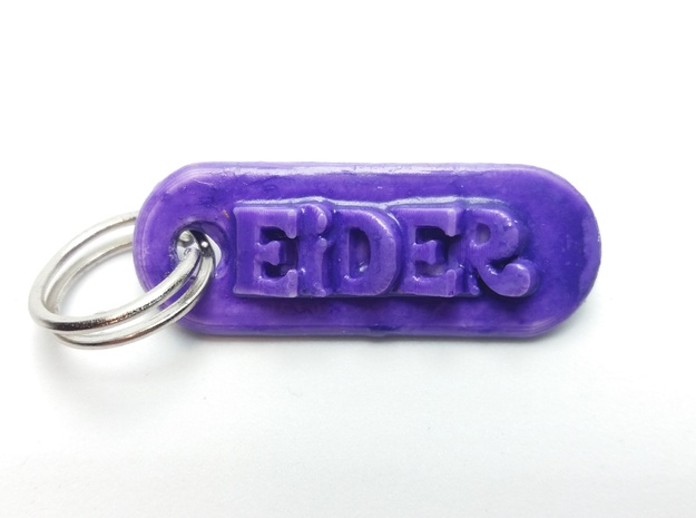 EIDER Personalized keychain embossed letters in White Natural Versatile Plastic