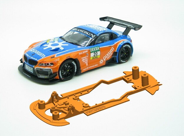 PSCA00301 Chassis for Carrera BMW Z4 GT3 in White Natural Versatile Plastic