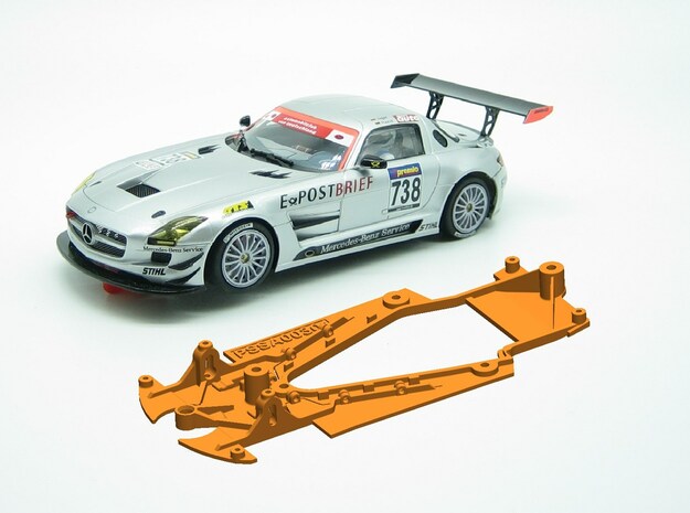 PSSA00301 Chassis for Scaleauto MB SLS GT3 in White Natural Versatile Plastic