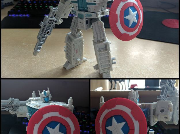 Transformers Siege Captain America Shield in White Natural Versatile Plastic