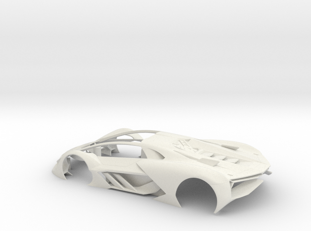 1:24 LTM Body (for Slot Car Model) in White Natural Versatile Plastic