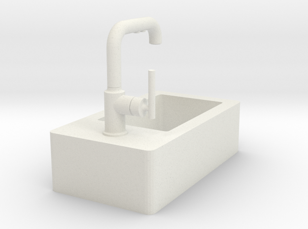 Tiny sink with faucet in White Natural Versatile Plastic
