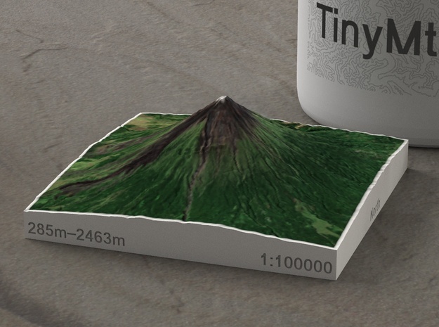 Mayon Volcano, Philippines, 1:100000 in Natural Full Color Sandstone