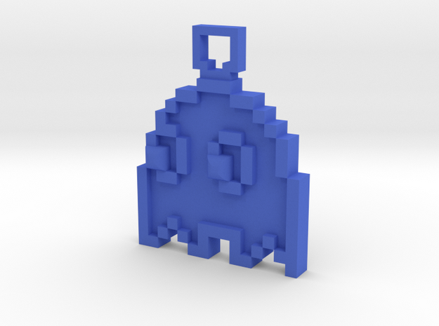Pixel Art  - Pacman - Ghost in Blue Processed Versatile Plastic