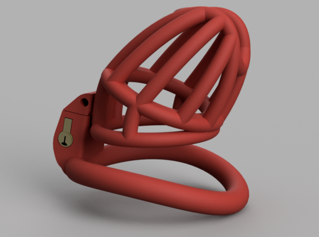 Cherry Keeper "Headlock" Cage - Long Wide in Red Processed Versatile Plastic: Medium