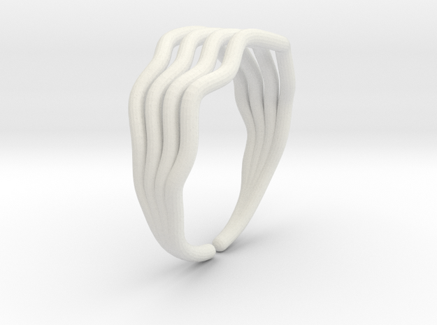 Wave ring  in White Natural Versatile Plastic