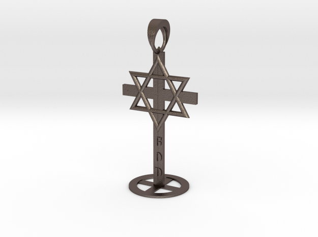 Prophecy_Sculpture_Christianity_Islam_Judaism_smal in Polished Bronzed-Silver Steel