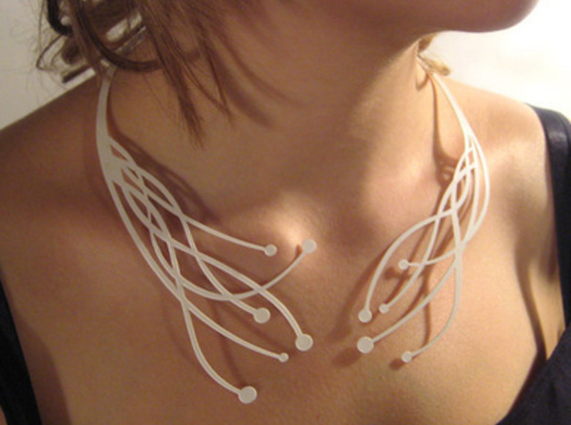 Neural Necklace - Large version in Pink Processed Versatile Plastic