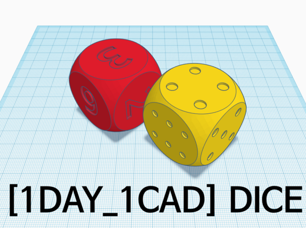 [1DAY_1CAD] DICE_dot in Yellow Processed Versatile Plastic