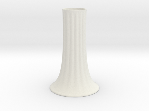 Fluted Vase in White Natural Versatile Plastic