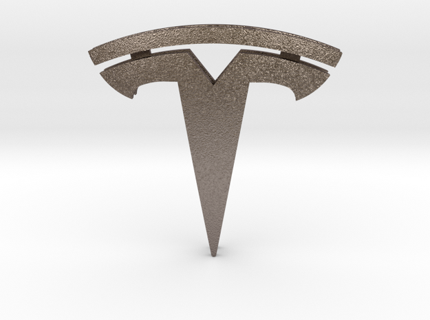 Tesla pendant in Polished Bronzed-Silver Steel