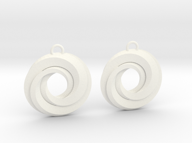 Geometrical earrings no.21 in White Processed Versatile Plastic