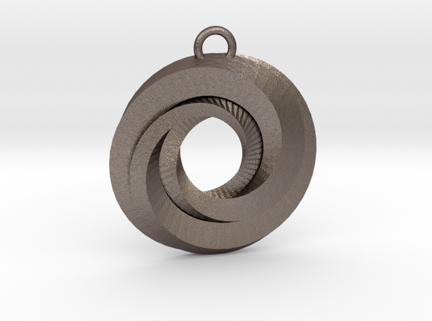 Geometrical pendant no.21 in Polished Bronzed-Silver Steel