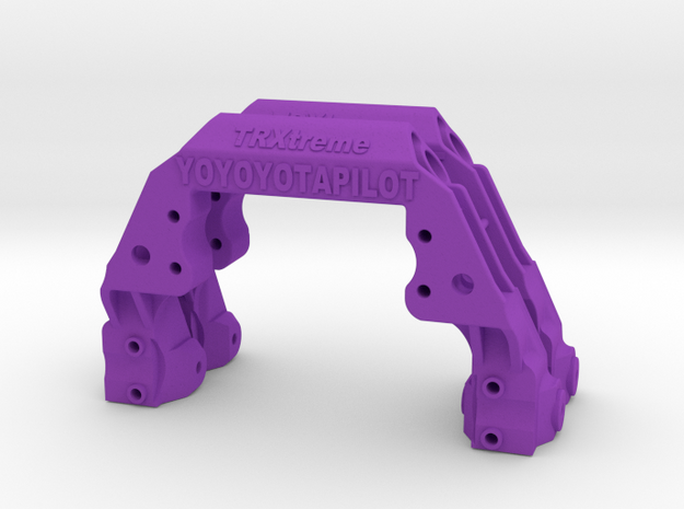 TRX-4 2x V1 servo on axle mount and 4-link adapter in Purple Processed Versatile Plastic