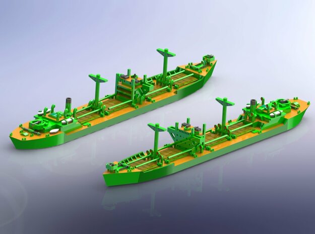 IJN Type 2A Standard Cargo Ship 1/1800 in Tan Fine Detail Plastic