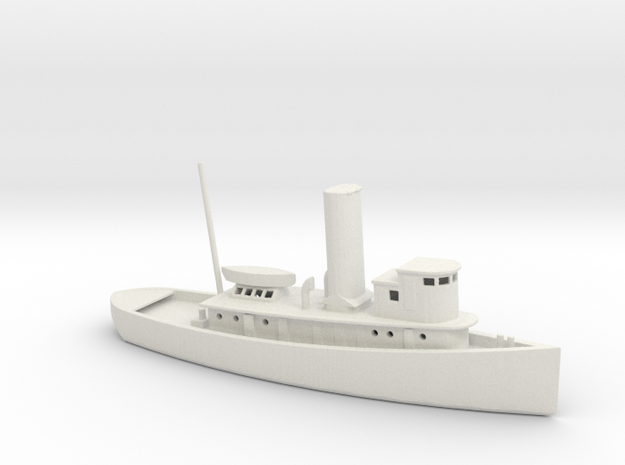 1/350 Scale 100 foot wooden harbor tug Retriever in White Natural Versatile Plastic
