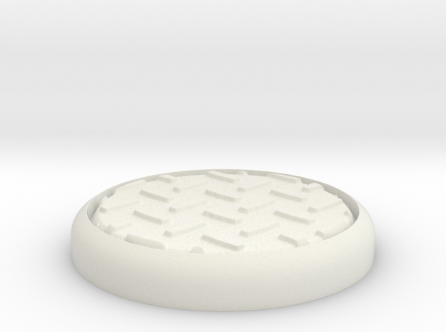 Diamond 1" Circular Miniature Base Plate in White Natural Versatile Plastic