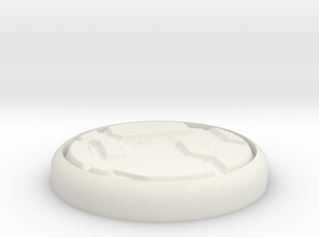 Tech Panel 1" Circular Miniature Base Plate in White Natural Versatile Plastic