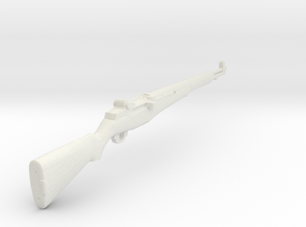 1:12 Miniature GARAND M1 Semi-Auto Rifle in White Natural Versatile Plastic: 1:12