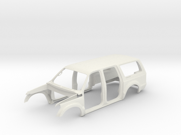 Body shell 1/10 Ford Excursion RC body  in White Natural Versatile Plastic