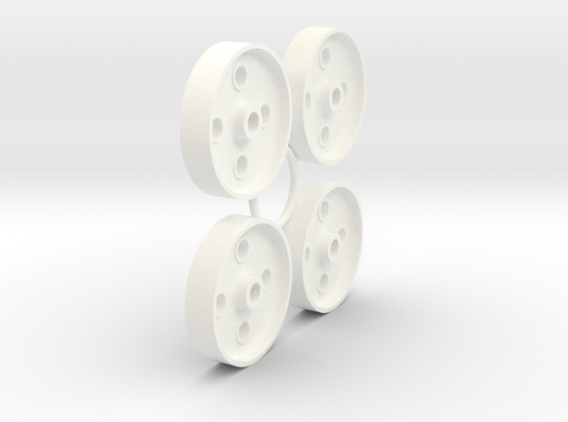 FR 4 Hole Wheel Centres (SM32) in White Processed Versatile Plastic