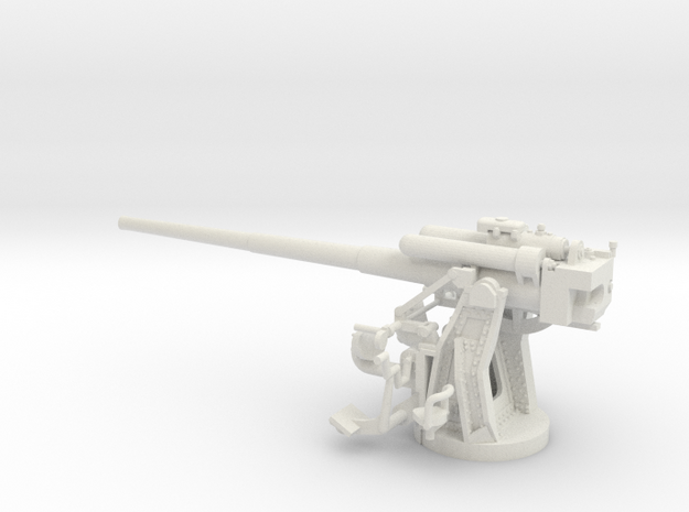 1/56 IJN Type 10 120mm Dual Purpose Gun in White Natural Versatile Plastic