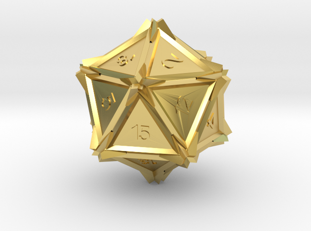 Dice: D20 edition2 in Polished Brass