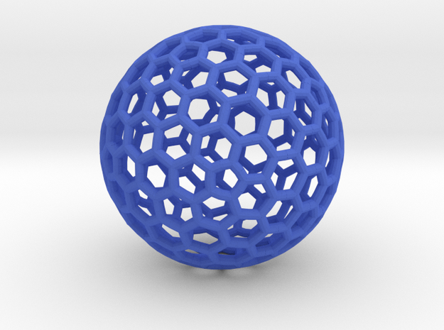 Bucky Sphere in Blue Processed Versatile Plastic
