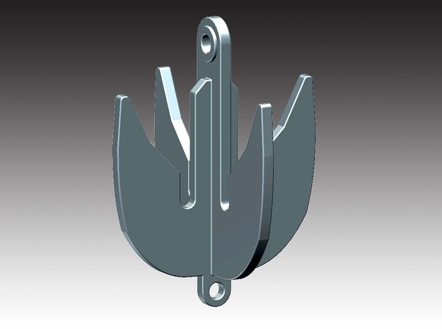 Chain grapnel hook - SWL 250 Ton - 1:50 in White Natural Versatile Plastic