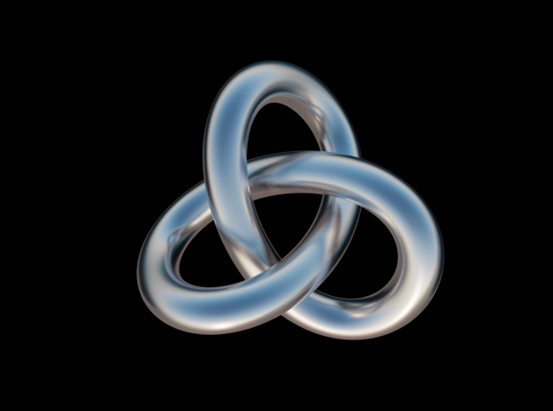 Torus Knot in Fine Detail Polished Silver